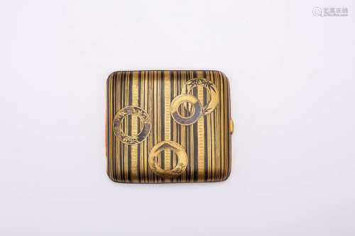 A JAPANESE MIXED METAL VESTA CASE MEIJI OR TAISHO, 20TH CENT...