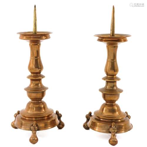 A Pair of 17th Century Pen Candlesticks