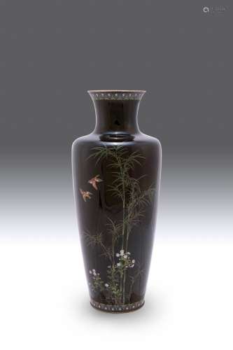 A JAPANESE CLOISONNE VASE BY HAYASHI KODENJI (1831-1915) MEI...