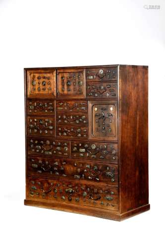A JAPANESE WOOD CHATANZU (TEA CABINET) MEIJI OR LATER, 19TH/...