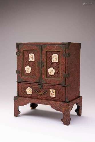 A JAPANESE LACQUERED WOOD KODANSU (CABINET) AND STAND MEIJI ...