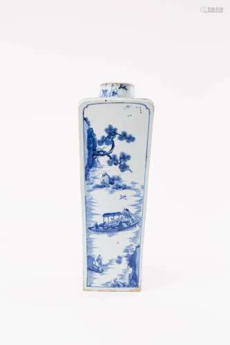 A CHINESE BLUE AND WHITE `RED CLIFF` VASE SIX CHARACTER KANG...