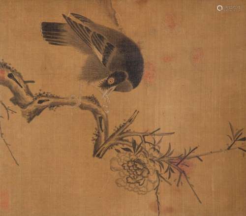 ANONYMOUS (QING DYNASTY) BIRD AND CHERRY BLOSSOM A Chinese p...