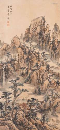 HUANG JUNBI (1898-1991) AUTUMNAL MOUNTAINOUS LANDSCAPE A Chi...