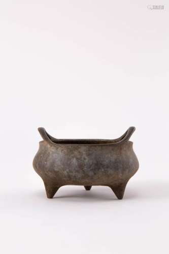 A CHINESE BRONZE TRIPOD INCENSE BURNER QING DYNASTY The comp...