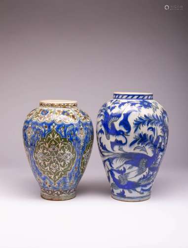 TWO MIDDLE EASTERN OVOID VASES 19TH CENTURY The larger with ...