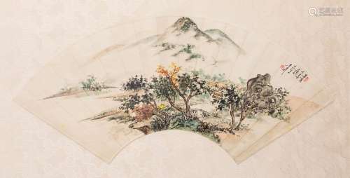 LI YIN (20TH CENTURY) LANDSCAPE Two Chinese fan paintings, i...