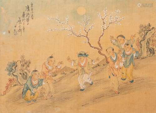 ANONYMOUS (20TH CENTURY) FIGURES AND LANDSCAPE Three Chinese...