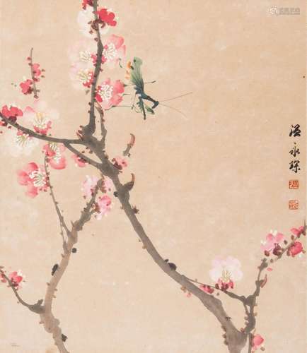 WEN YONGCHEN (WAN WINGSUM 1922-1995) PRUNUS AND MANTIS A Chi...