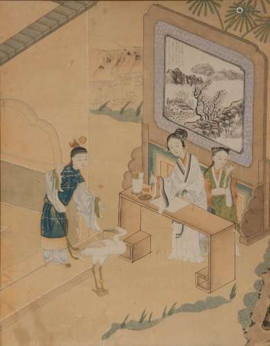 ANONYMOUS (19TH CENTURY) A SCENE FROM ROMANCE OF THE RED CHA...