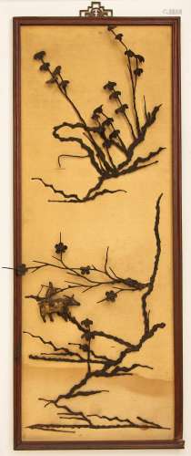 A CHINESE IRON PICTURE, TIEHUA QING DYNASTY Depicting a man ...