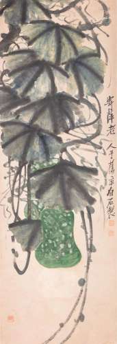 AFTER QI BAISHI BITTER MELON A Chinese painting, ink and col...