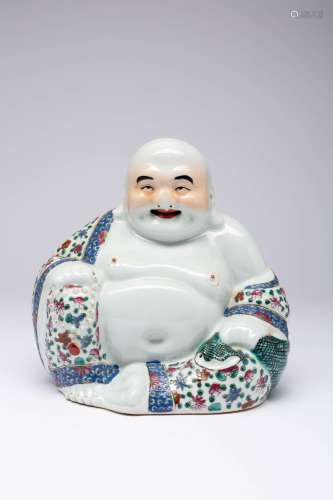 A CHINESE FAMILLE ROSE MODEL OF BUDAI HE SHANG 20TH CENTURY ...