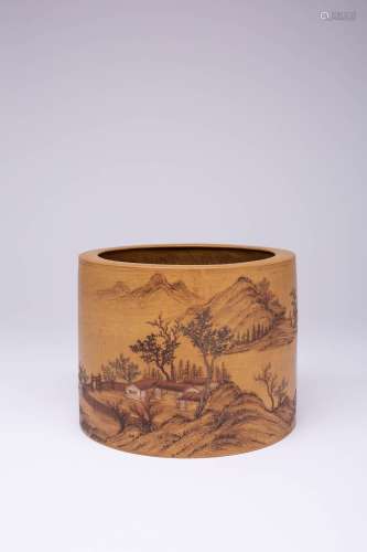 A CHINESE YIXING BRUSHPOT, BITONG QING DYNASTY OR LATER The ...