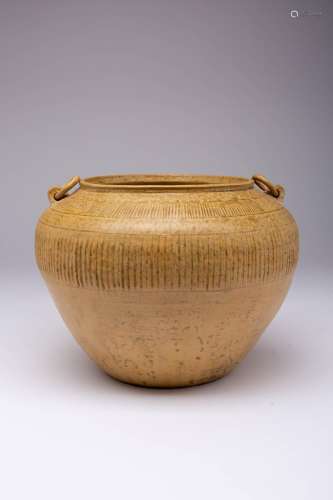 A CHINESE WARRING STATES STYLE STONEWARE JAR PROBABLY QING D...