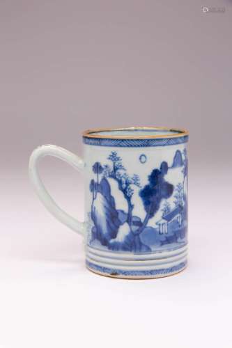 A CHINESE BLUE AND WHITE MUG FROM THE COLLECTION OF AUGUSTUS...