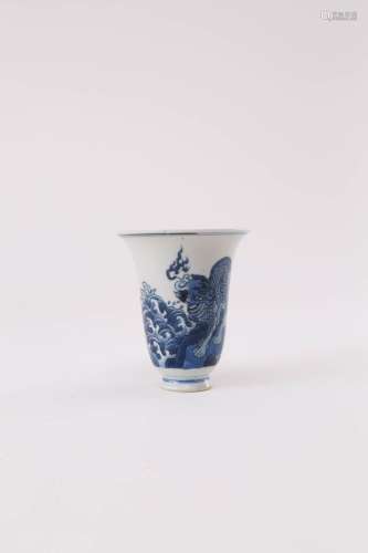 A CHINESE BLUE AND WHITE BEAKER KANGXI OR LATER The U-shaped...