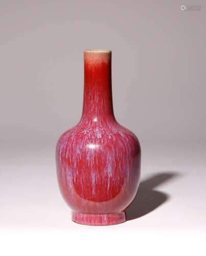 A CHINESE FLAMBE GLAZED MALLET-SHAPED VASE QING DYNASTY OR L...