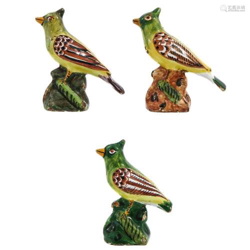 A Collection of Polychrome 18th Century Delft Birds