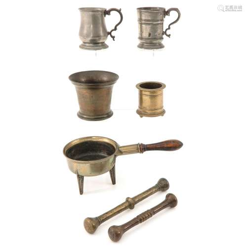 A Collection of Copper and Pewter