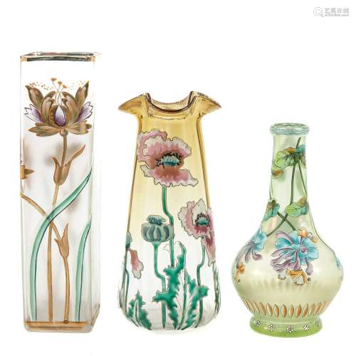 A Lot of 3 Art Nouveau Vases
