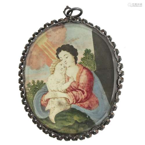 An 18th Century Silver Framed Relic Holder with 16 Relics