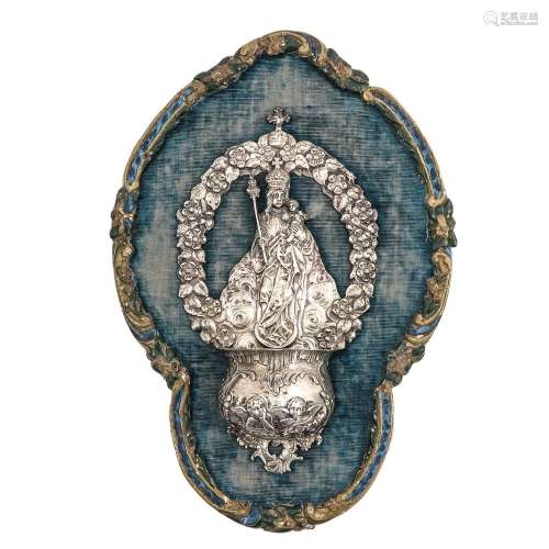 A 18th - 19th Century Silver Holy Water Font