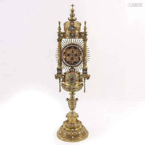 An Exceptional Large Solid Silver Monstrance