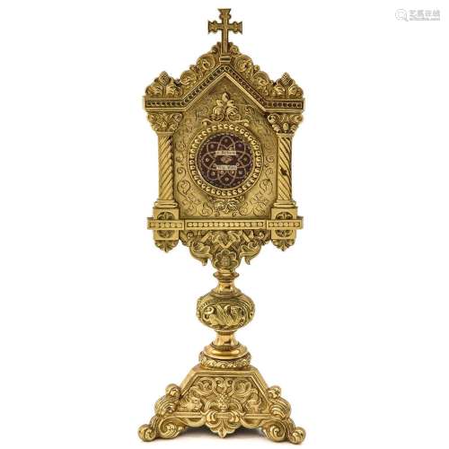 A Gilded Relic Holder with Relic from Saint Barbara and Virg...