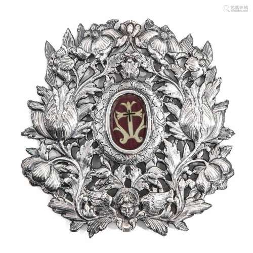 A Silver Relic Holder with Cross Relic