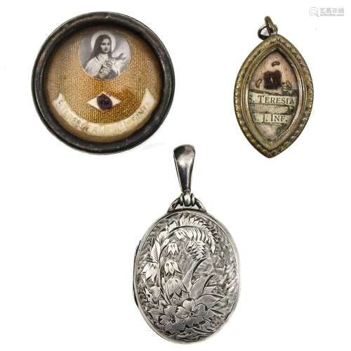 A Collection of 3 Relic Holders with Relics from Saint There...