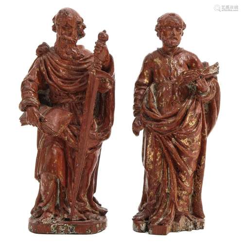 A Pair of 18th Century Sculptures of Saints