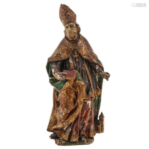 A 17th Century Polychrome Wood Sculpture