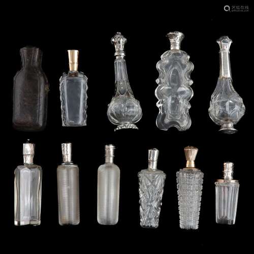 A Collection of 10 Perfume Bottles