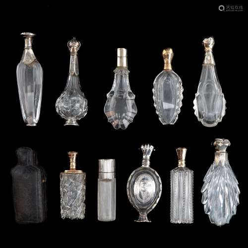 A Collection of 10 Perfume Bottles