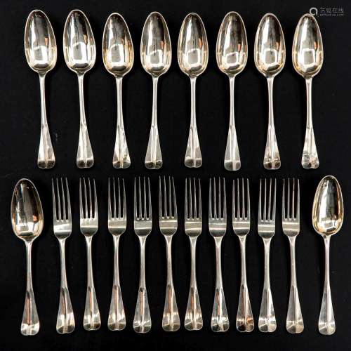 A Collection of 10 Silver Spoons and Forks