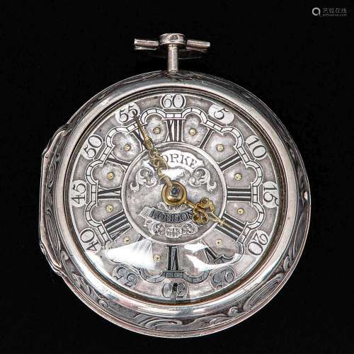 A Silver Pocket Watch Signed Worke London Circa 1760