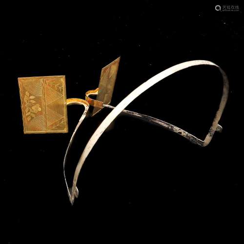A Dutch Silver and Gold Head Piece or South Beveland Spiegel...
