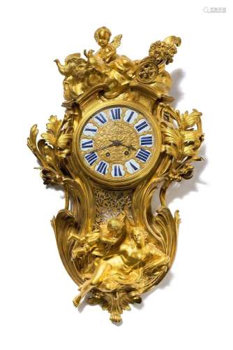 Monumental and magnificent Cartel clock with the chariot of ...