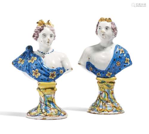 Small bust of man and woman in antique robes