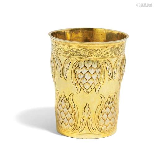 Vermeil beaker with cone decor