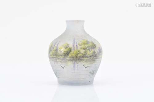Miniature vase with meadow landscape
