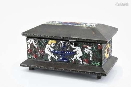 Casket decorated with putti and deer