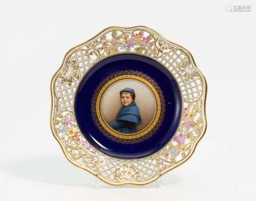 Plate with portrait of a child