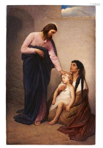 Porcelain painting 'Jesus heals the sick'
