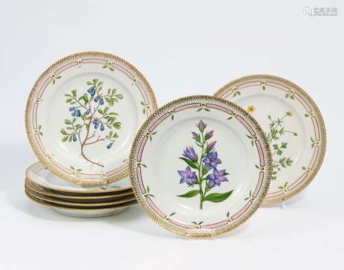 Seven plates "Flora Danica"
