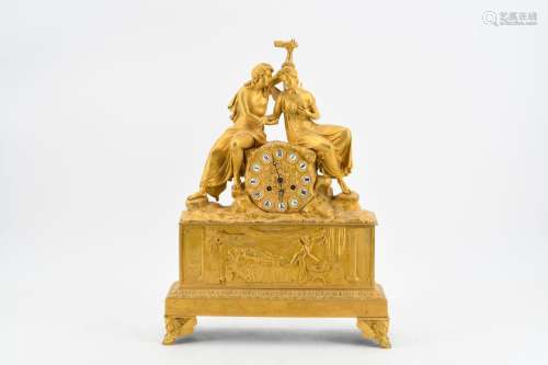 Pendulum clock with Amor & Psyche