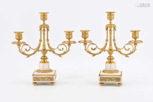 Pair of Napoleon III candle sticks