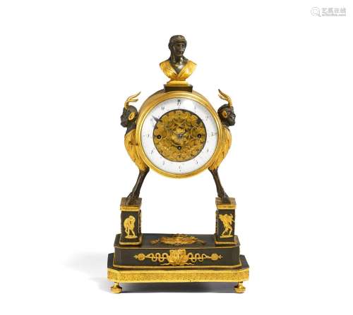 Table clock with satyrs and bust of Diana