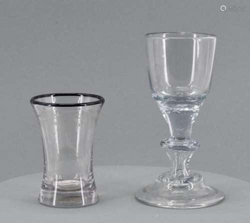 Schnapps glass and wine glass